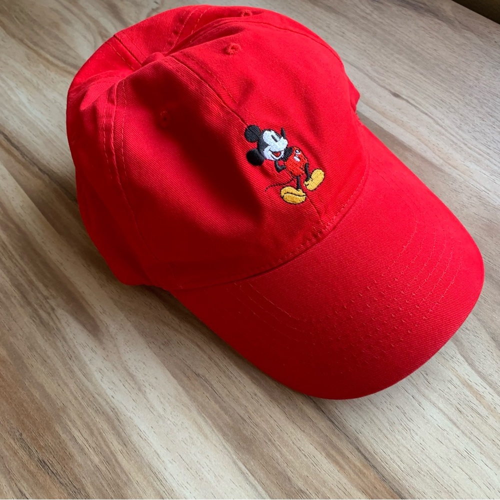 Baseball Cap Kids Adjustable Hat Unisex  Boys 3-5Y Cartoon Mouse Embroidered Red